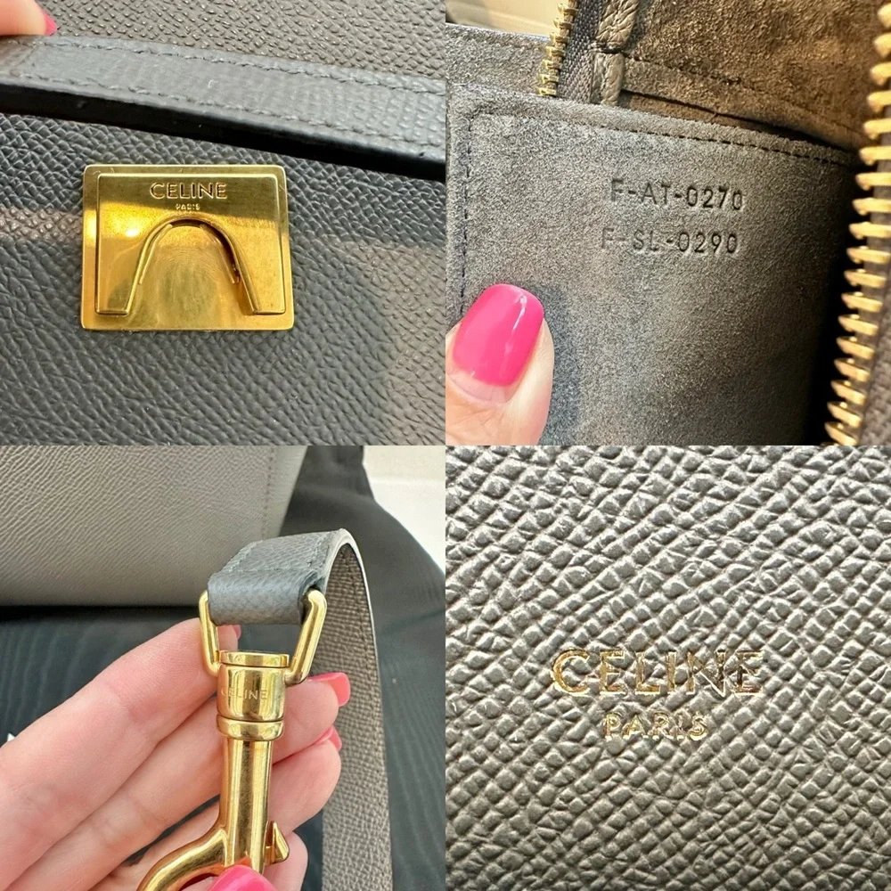 ❤️SOLD❤️ Auth CELINE Micro Grey Belt Bag in Grained Leather 9 x 8 IN - Picture 3 of 16